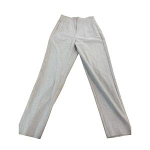 ZARA Womens XS High Waist Tailored Gray Trousers Slim Straight Work Pants AS IS